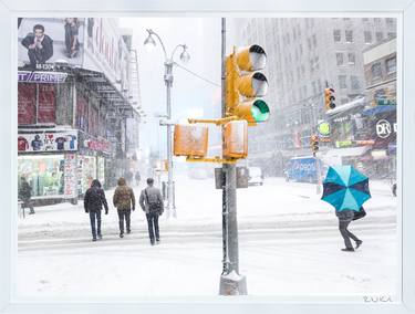 Snowstorm on Broadway, Manhattan - FRAMED - Limited Edition of 25 thumb