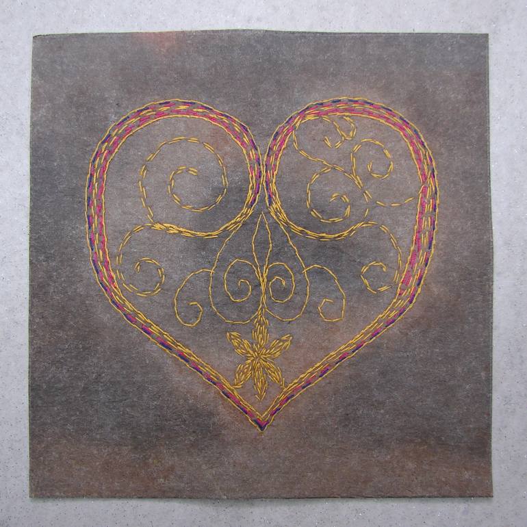 Original Folk Abstract Painting by Snezana Svecak