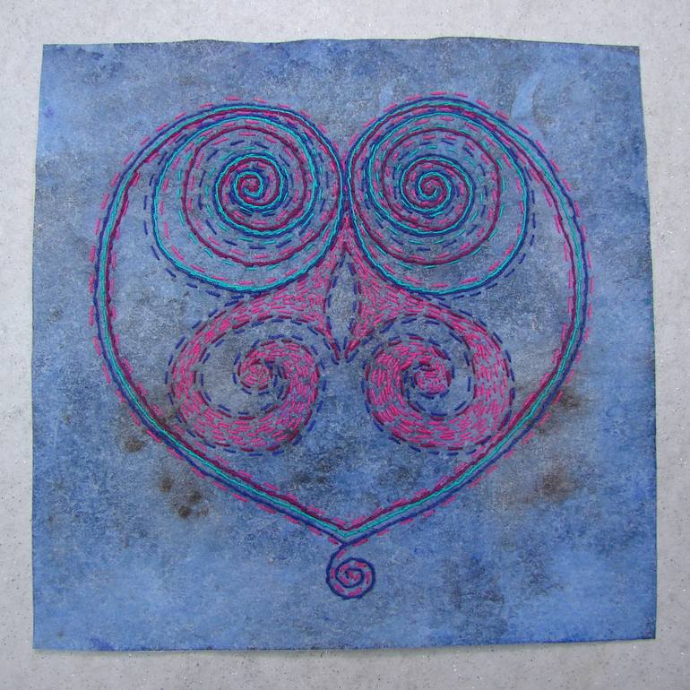 Original Folk Abstract Painting by Snezana Svecak