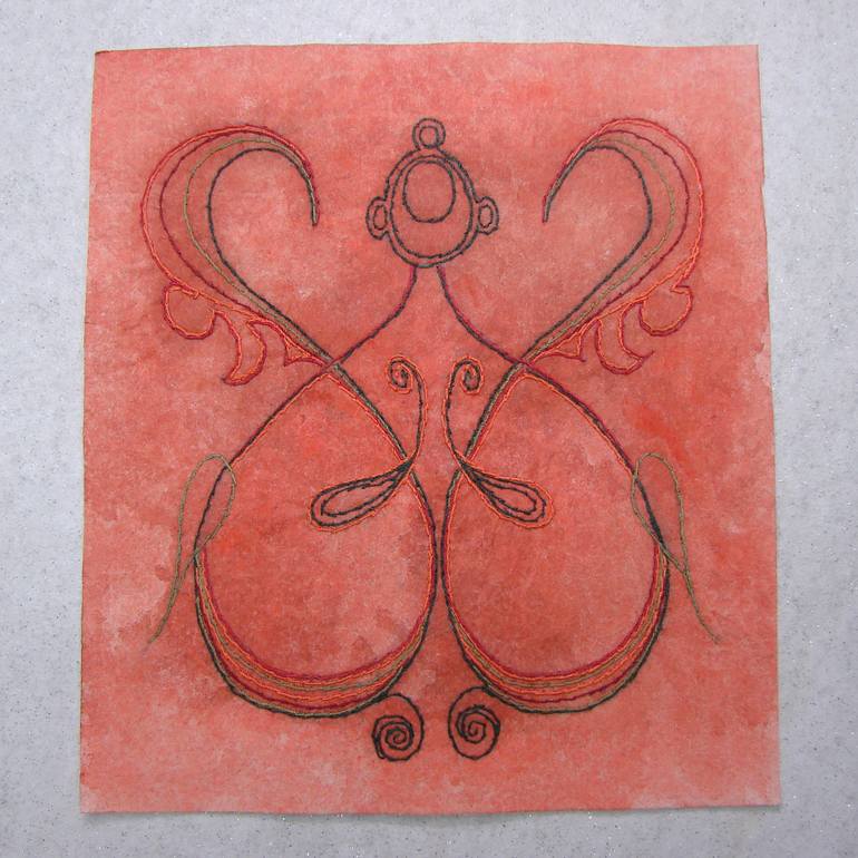 Original Folk Abstract Painting by Snezana Svecak