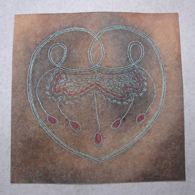 Original Folk Abstract Painting by Snezana Svecak