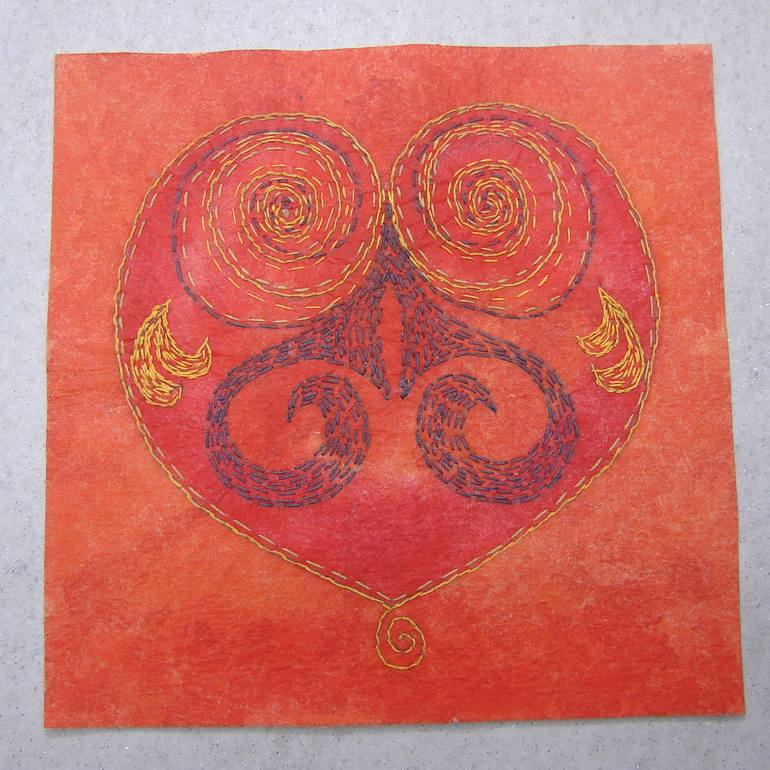 Original Folk Abstract Painting by Snezana Svecak