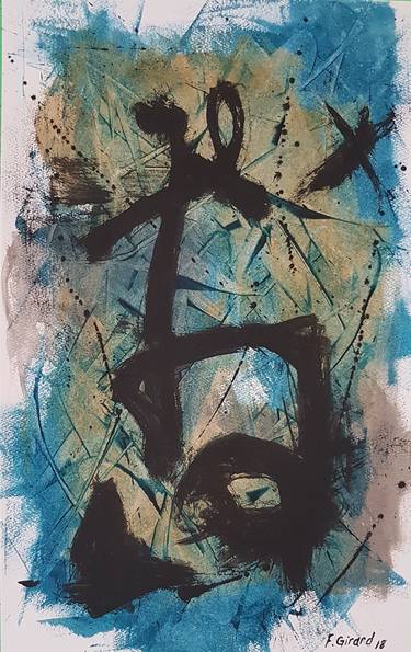 Print of Abstract Expressionism Calligraphy Paintings by Francis Girard