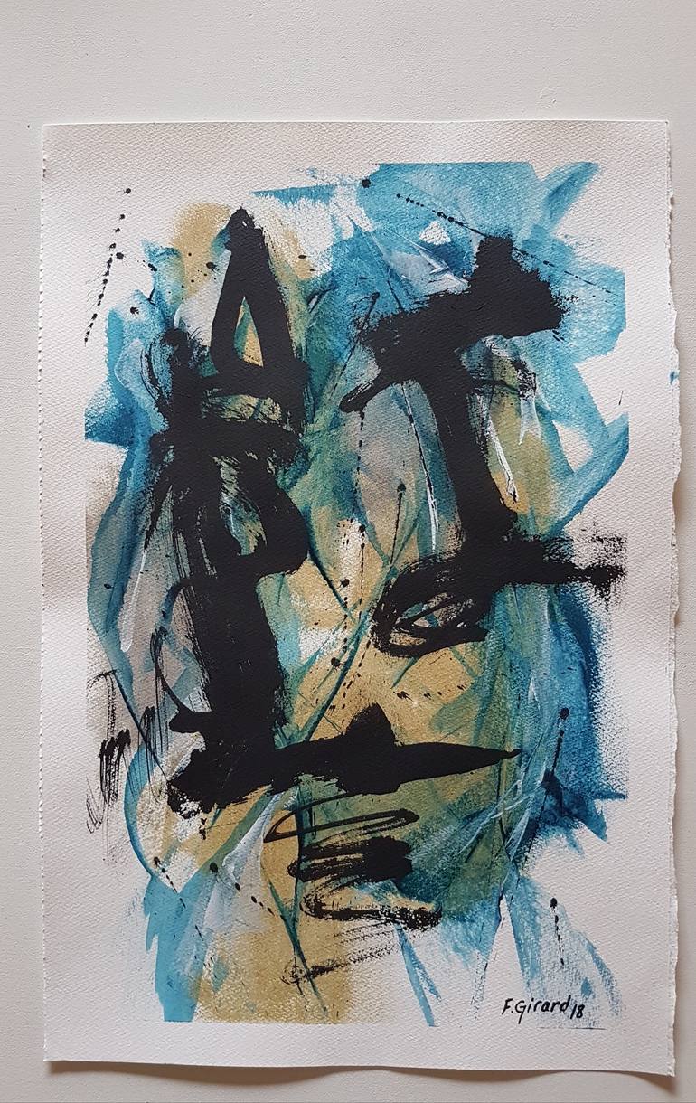 Original Abstract Calligraphy Painting by Francis Girard