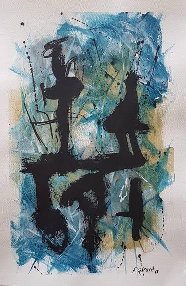 Print of Abstract Expressionism Calligraphy Paintings by Francis Girard