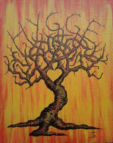 Print of Expressionism Tree Drawings by Aaron Bombalicki