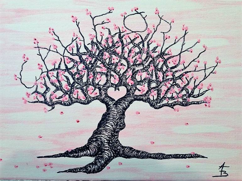 cherry blossom tree drawing