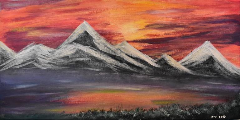 Mountain Sunset Painting