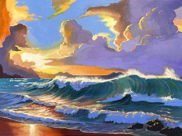 Saatchi Art Artist Gordon Bruce; Paintings, “Rolling waves on the shore” #art
