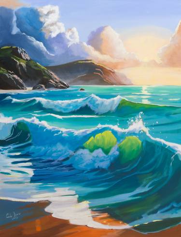 Original Impressionism Beach Paintings by Gordon Bruce