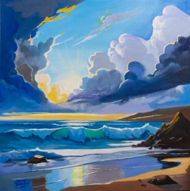 Original Contemporary Beach Paintings by Gordon Bruce