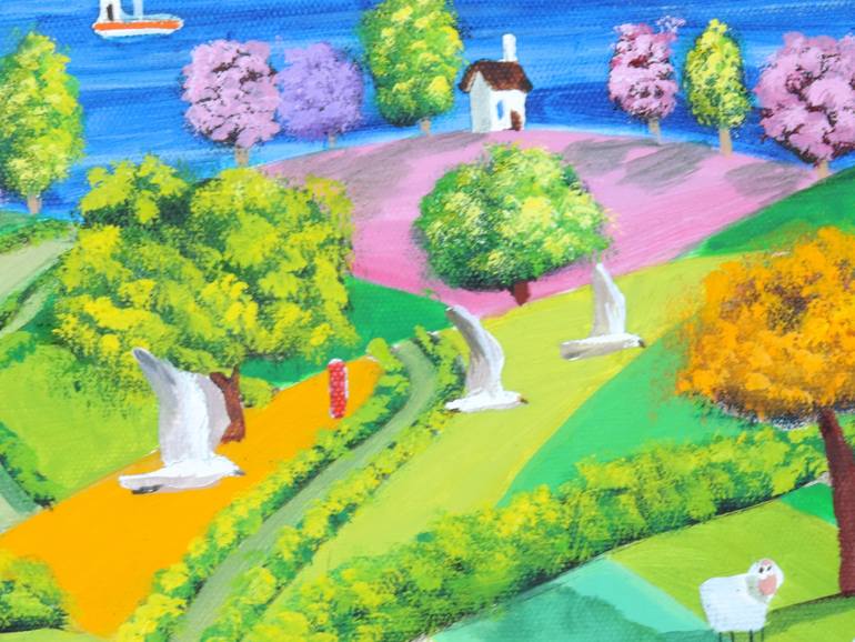 Original Folk Landscape Painting by Gordon Bruce