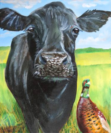 Print of Fine Art Cows Paintings by Gordon Bruce