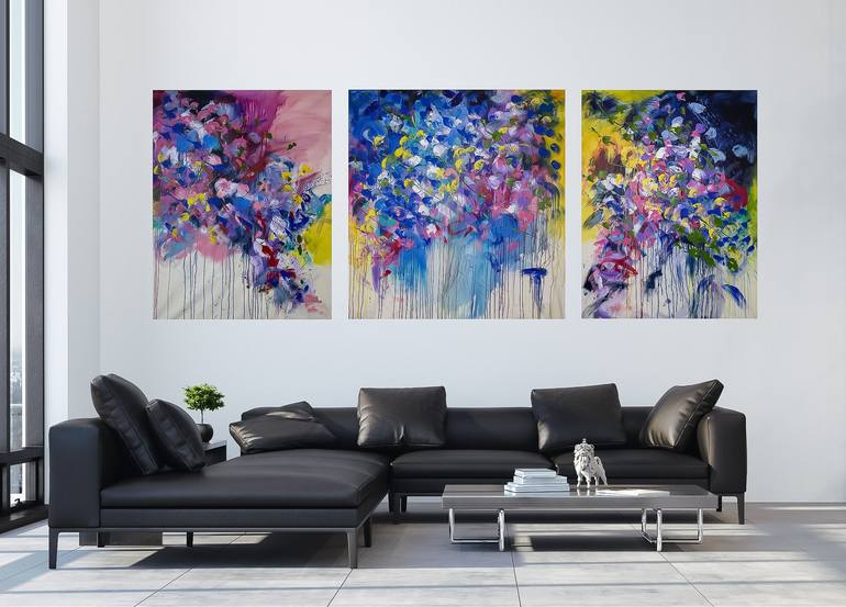 Original Abstract Floral Paintings by Stefanie Kirby