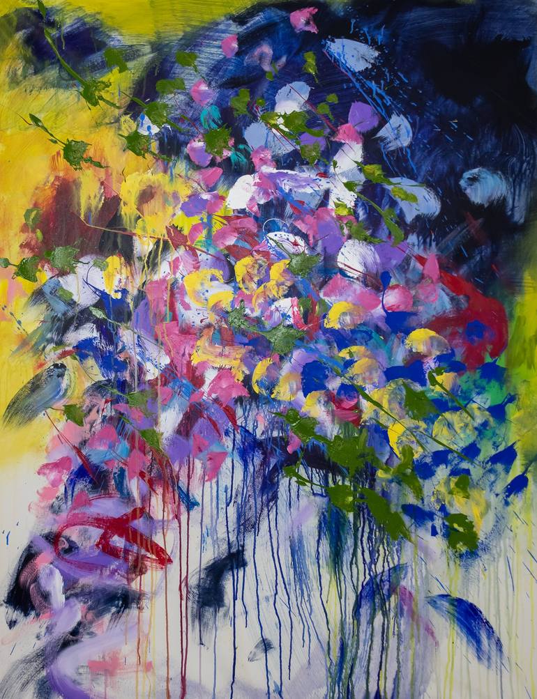 Original Abstract Floral Painting by Stefanie Kirby