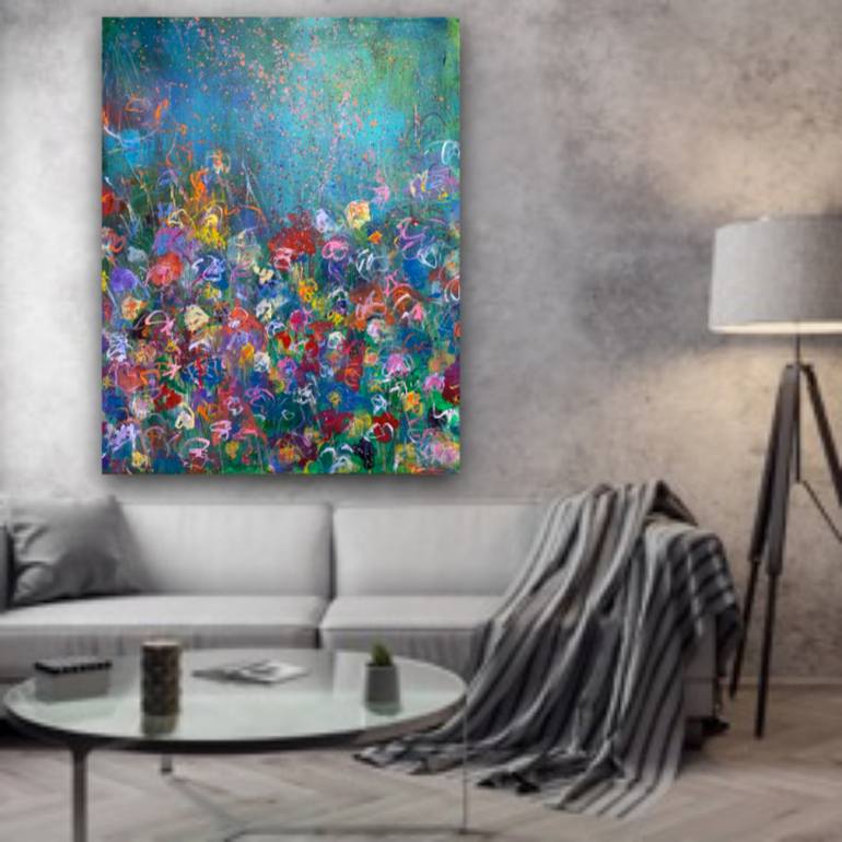 Original Abstract Expressionism Floral Painting by Stefanie Kirby