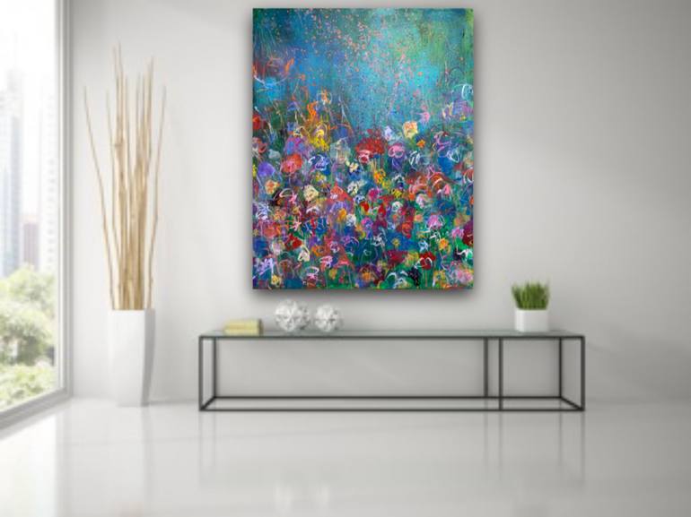 Original Abstract Expressionism Floral Painting by Stefanie Kirby