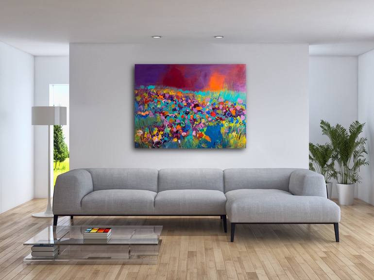 Original Abstract Floral Painting by Stefanie Kirby