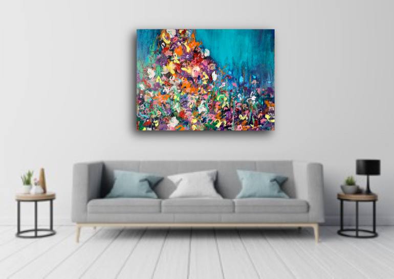 Original Abstract Expressionism Floral Painting by Stefanie Kirby