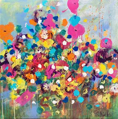 Print of Abstract Expressionism Floral Paintings by Stefanie Kirby