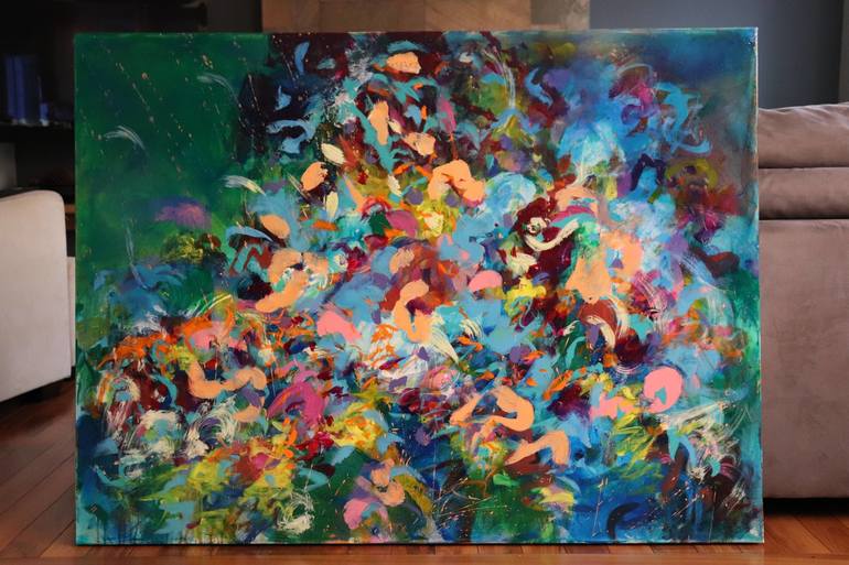 Original Abstract Floral Painting by Stefanie Kirby