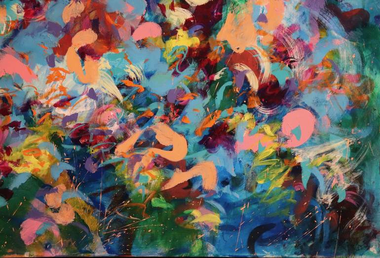 Original Abstract Floral Painting by Stefanie Kirby