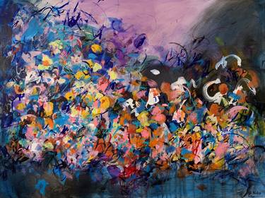 Print of Abstract Expressionism Floral Paintings by Stefanie Kirby