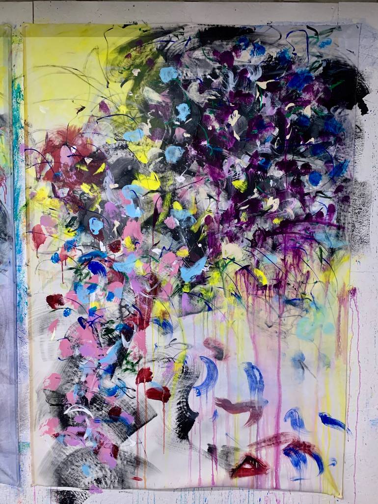 Original Abstract Floral Painting by Stefanie Kirby