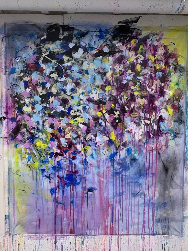 Original Abstract Floral Painting by Stefanie Kirby