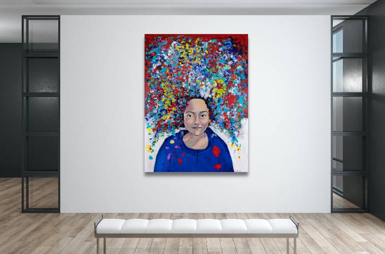 Original Abstract People Painting by Stefanie Kirby