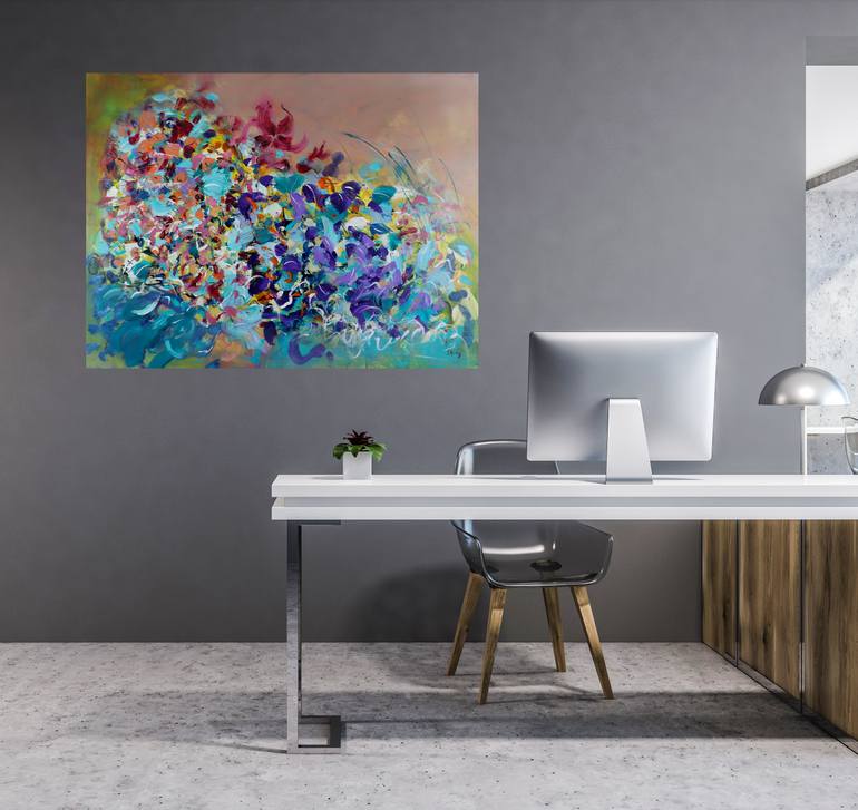 Original Abstract Floral Painting by Stefanie Kirby