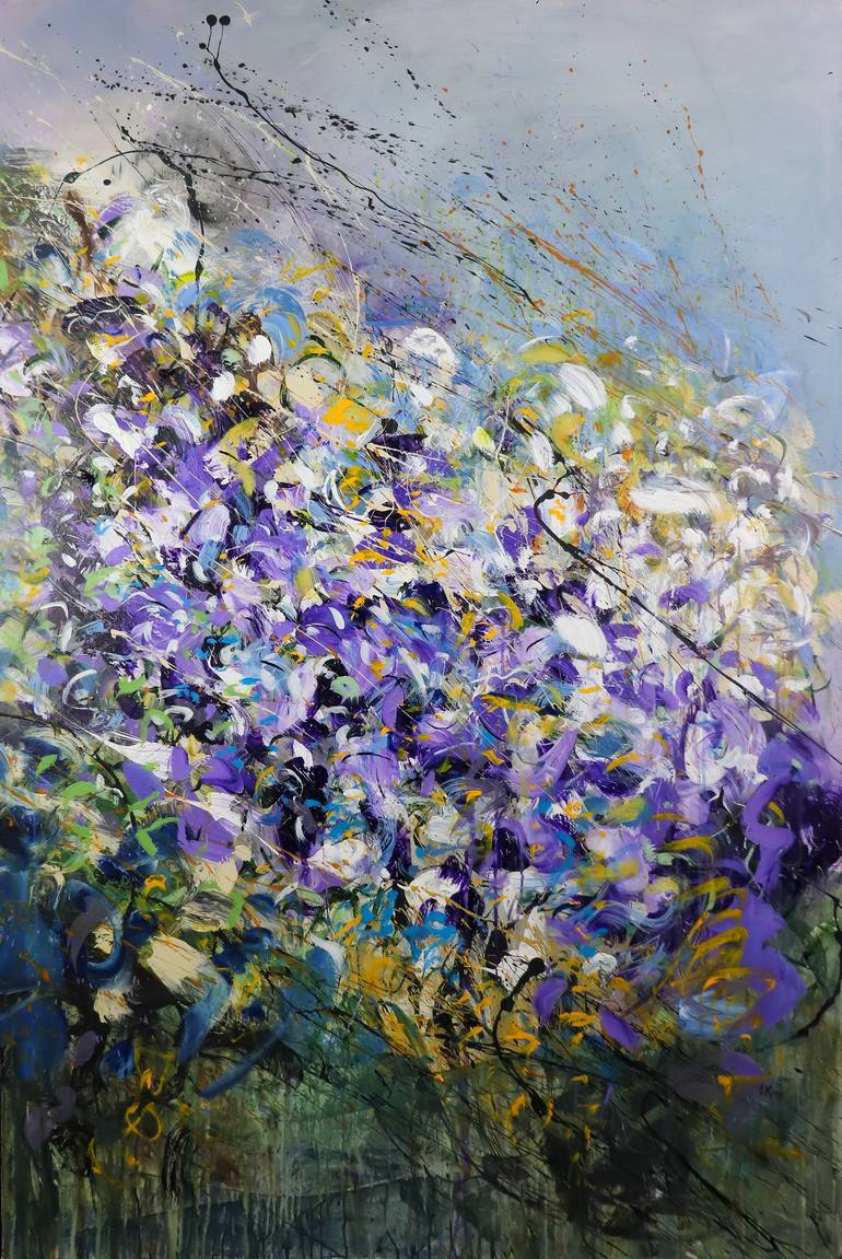 Original Abstract Floral Painting by Stefanie Kirby