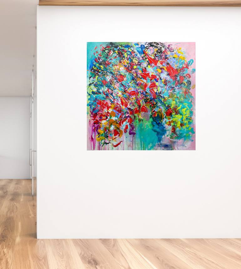 Original Abstract Floral Painting by Stefanie Kirby