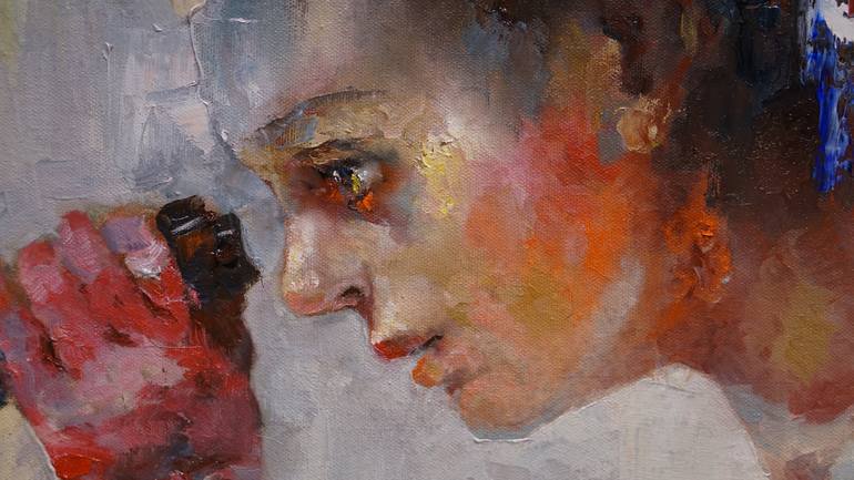 Original Impressionism Portrait Painting by PAVEL FILIN