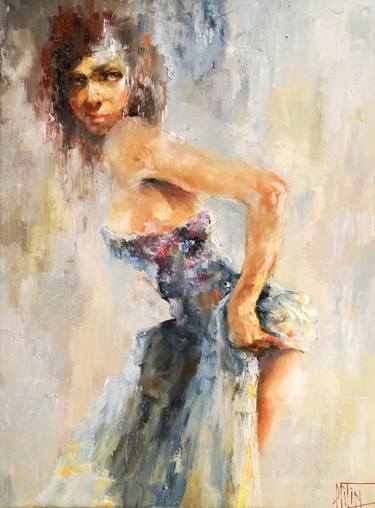 Original Impressionism Portrait Paintings by PAVEL FILIN