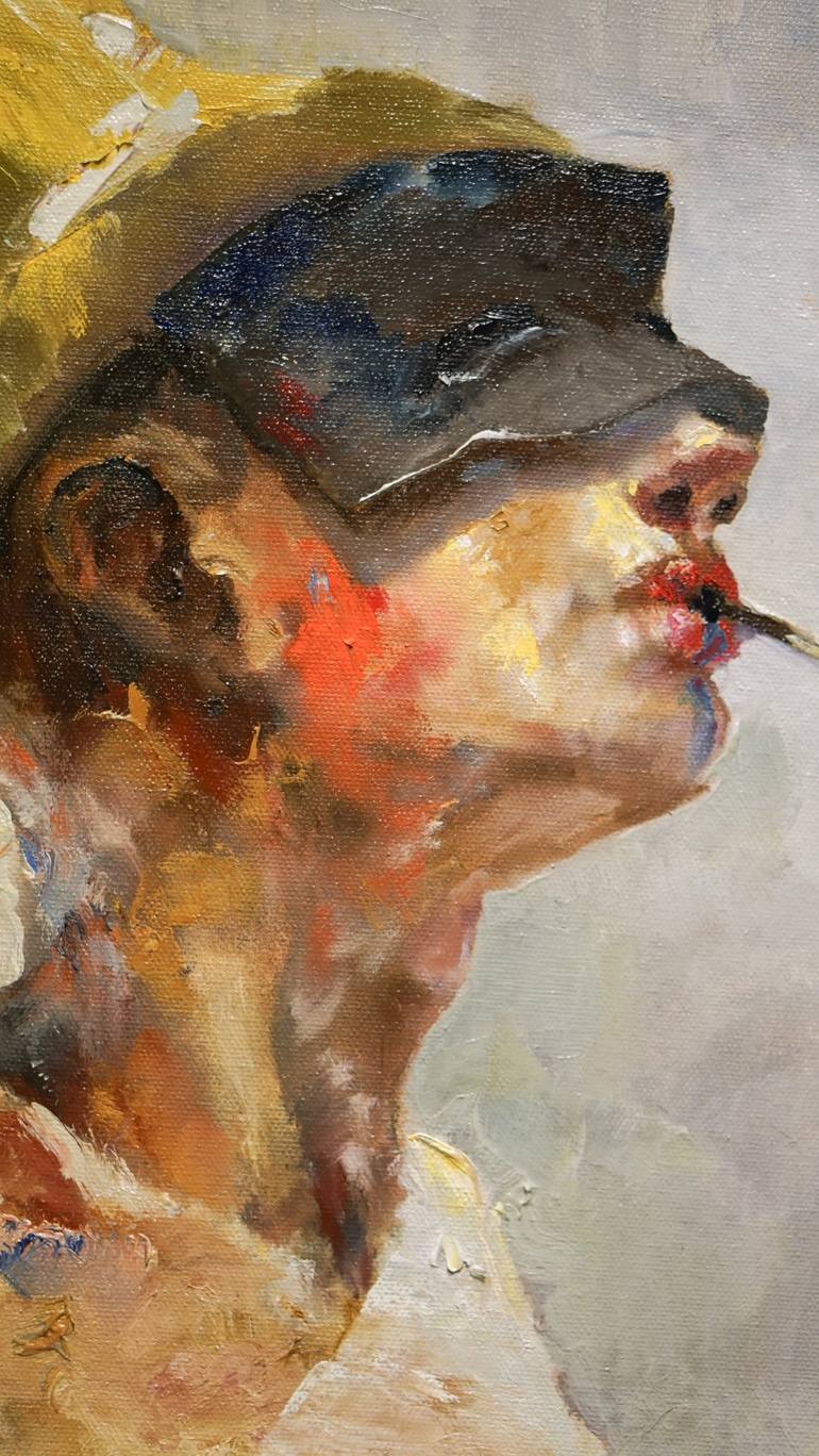 Original Impressionism Portrait Painting by Pavel Filin