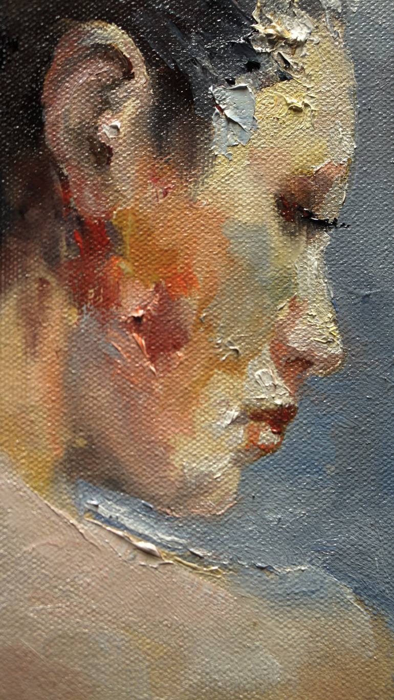 Original Impressionism Portrait Painting by PAVEL FILIN