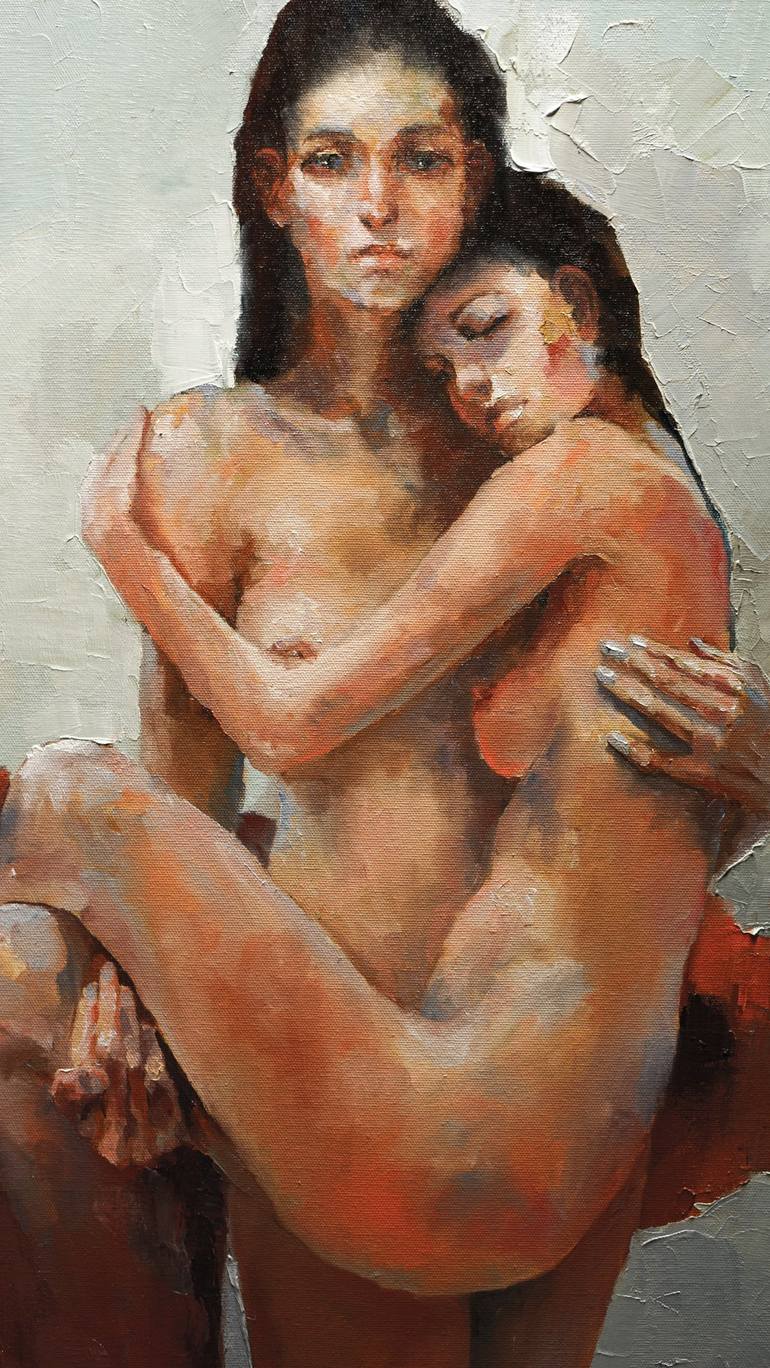 Original Figurative Nude Painting by PAVEL FILIN
