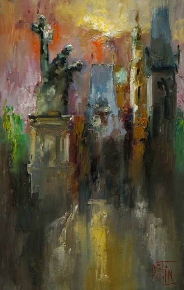 Original Impressionism Architecture Paintings by PAVEL FILIN