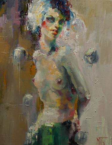 Original Expressionism Nude Paintings by PAVEL FILIN