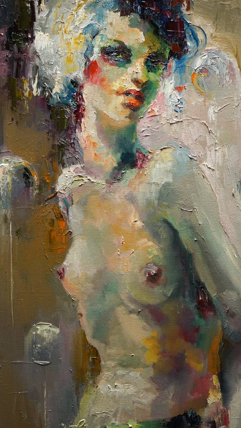 Original Expressionism Nude Painting by PAVEL FILIN