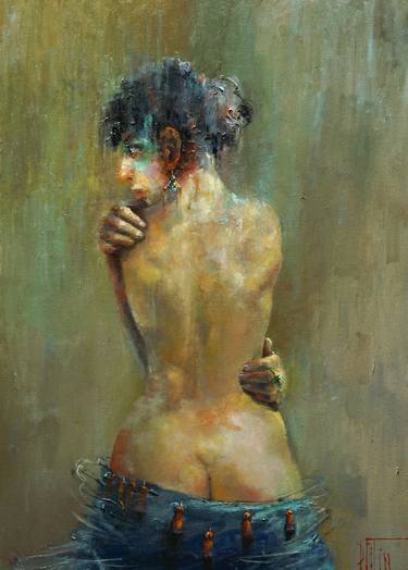 Original Expressionism Erotic Paintings by PAVEL FILIN