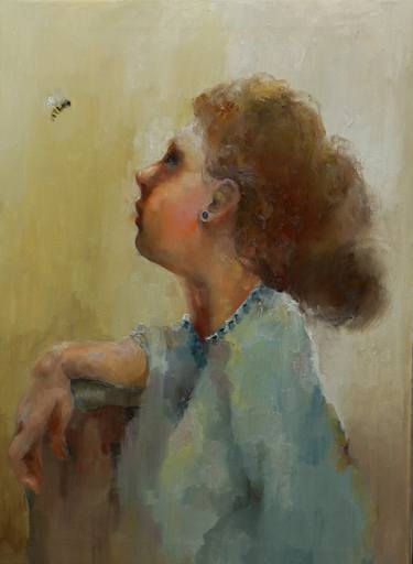 Original Impressionism Children Painting by Pavel Filin