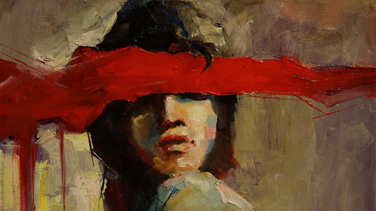 Original Conceptual Portrait Painting by PAVEL FILIN