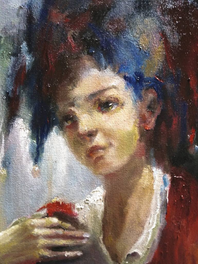 Original Impressionism Portrait Painting by PAVEL FILIN