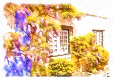 Wisteria on a Cottage Wall thumb
