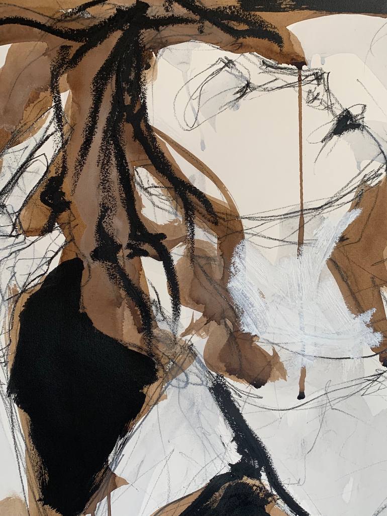 Original Abstract Expressionism Religion Drawing by Laurent Anastay Ponsolle