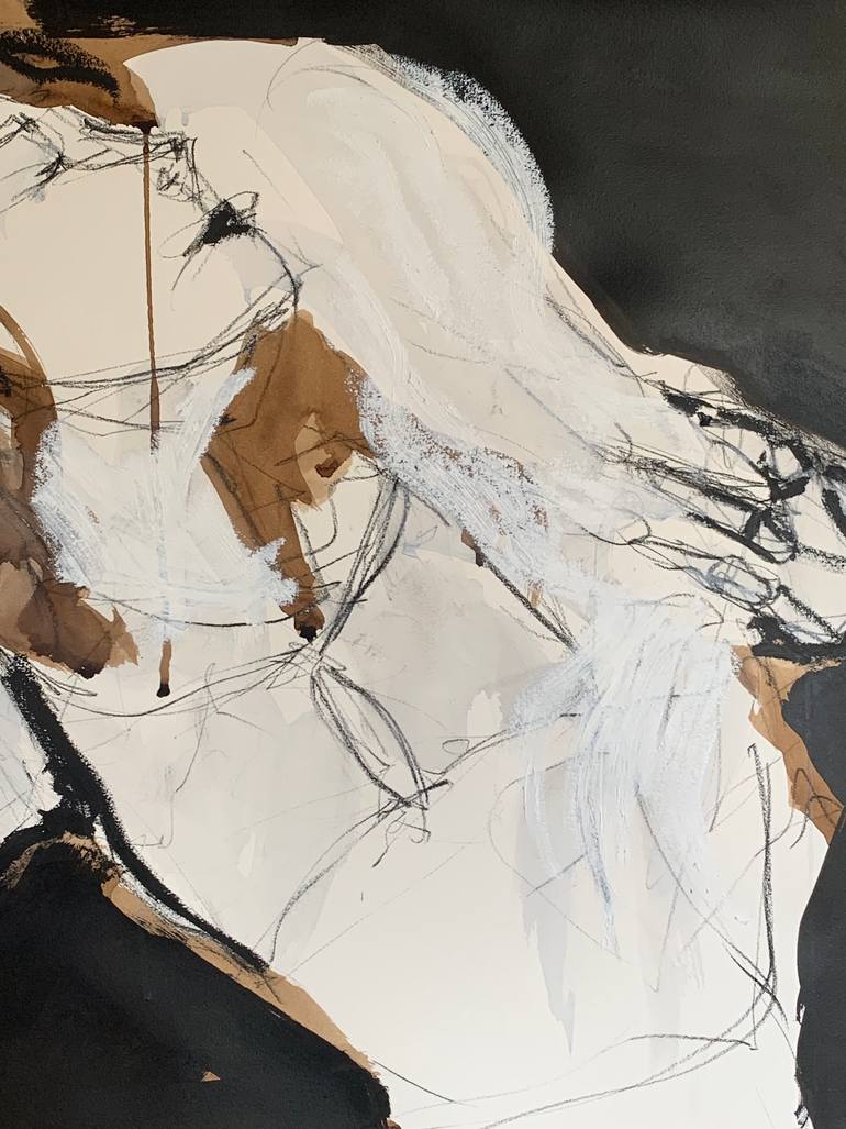 Original Abstract Expressionism Religion Drawing by Laurent Anastay Ponsolle