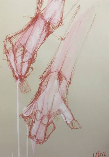 Original Expressionism Body Drawings by Laurent Anastay Ponsolle