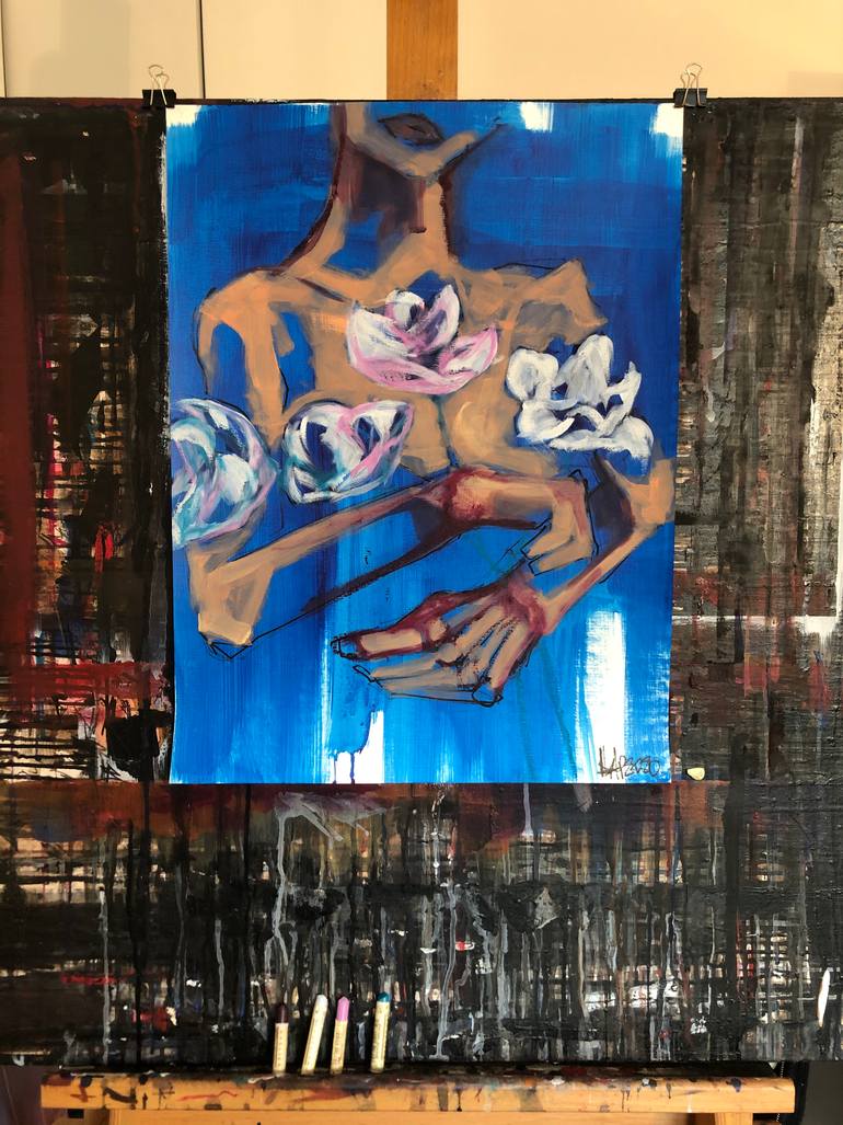 Original Expressionism Nude Painting by Laurent Anastay Ponsolle